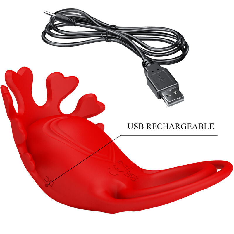 PRETTY LOVE - RUBEN VIBRATING RING 7 RED SILICONE VIBRATIONS