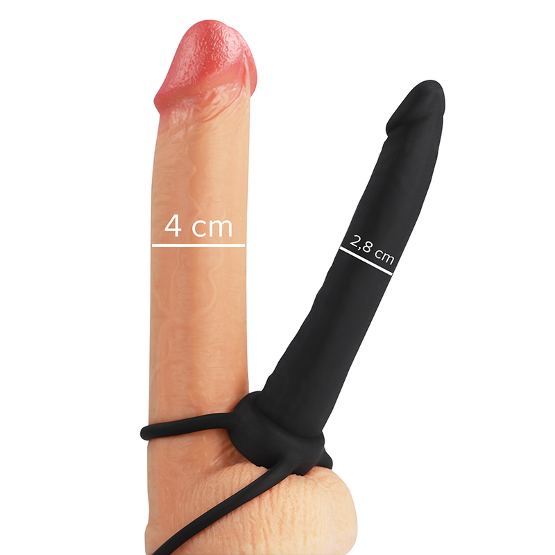 MYTHOLOGY - COBI ONYX ANAL DILDO WITH COCK AND TEST RING 13 CM SILICONE