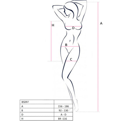 PASSION - BS097 BLACK BODYSTOCK ONE SIZE
