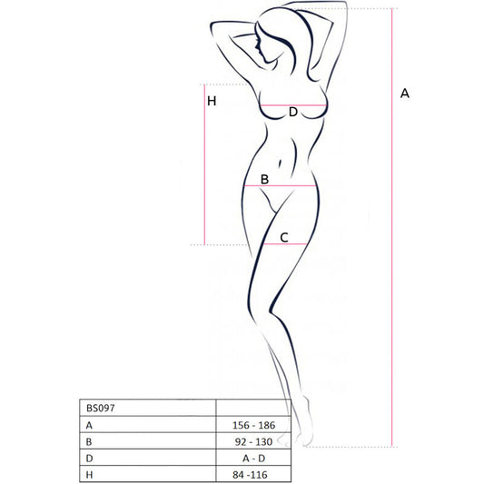 PASSION - BS097 BLACK BODYSTOCK ONE SIZE