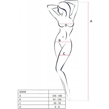PASSION - BS098 BLACK BODYSTOCK ONE SIZE