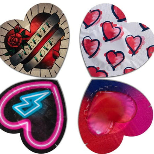 PASANTE - RED HEART SHAPE BAG CONDOMS 144 UNITS