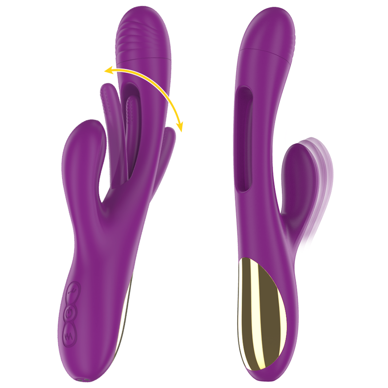 INTENSE - APOLO RECHARGEABLE MULTIFUNCTIONAL VIBRATOR 7 VIBRATIONS WITH PURPLE OSCILLATING TONGUE