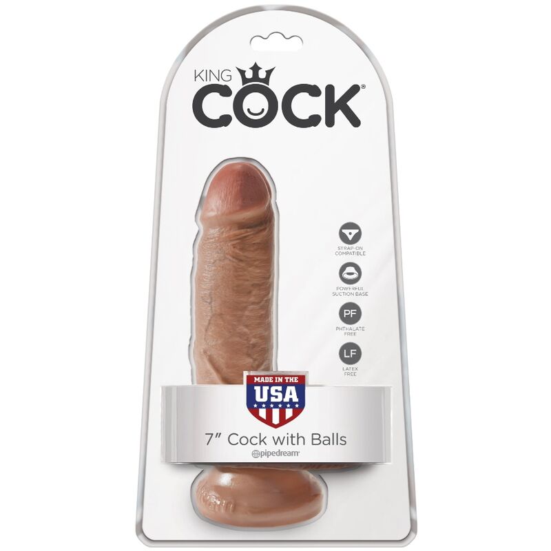 KING COCK - PENE REALISTA CON BOLAS DE CARAMELO DE 13,2 CM