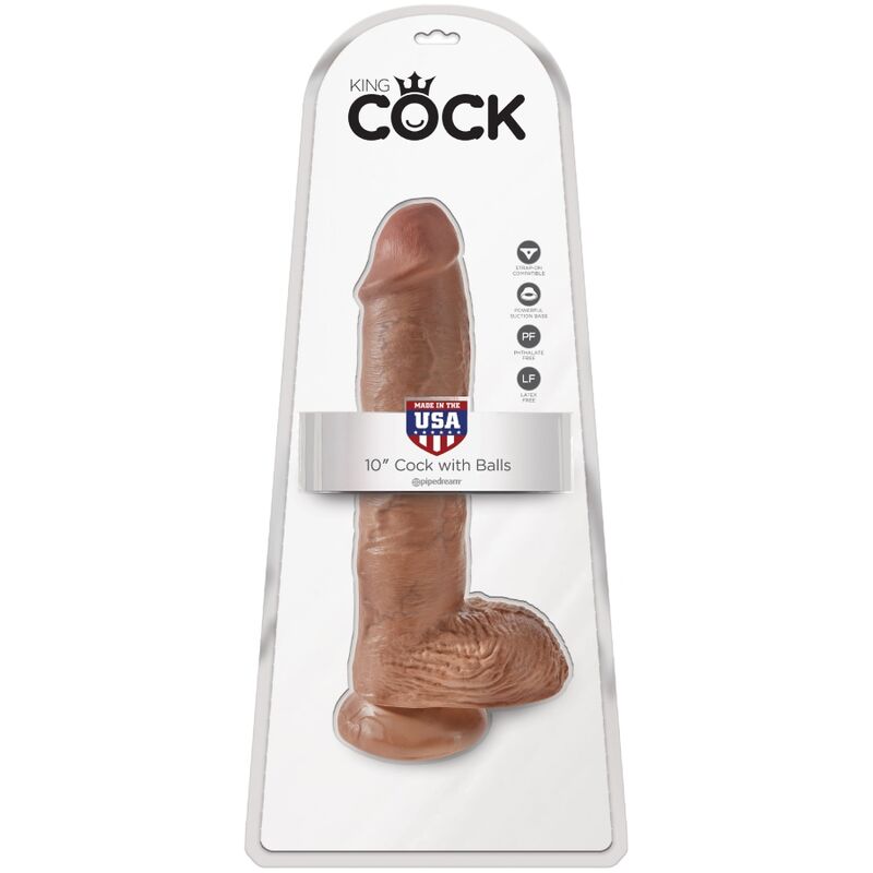 KING COCK - PENE REALISTA CON BOLAS DE CARAMELO DE 19,8 CM