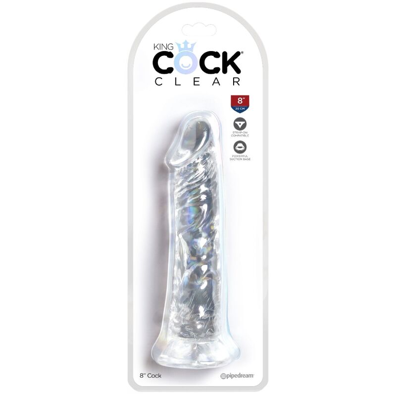KING COCK - PENE REALISTA TRANSPARENTE DE 19,7 CM