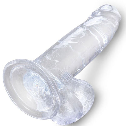 KING COCK - PENE REALISTA CLARO CON BOLAS TRANSPARENTES DE 15,2 CM