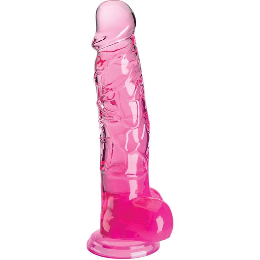 KING COCK - CLEAR REALISTIC PENIS WITH 16.5 CM PINK BALLS