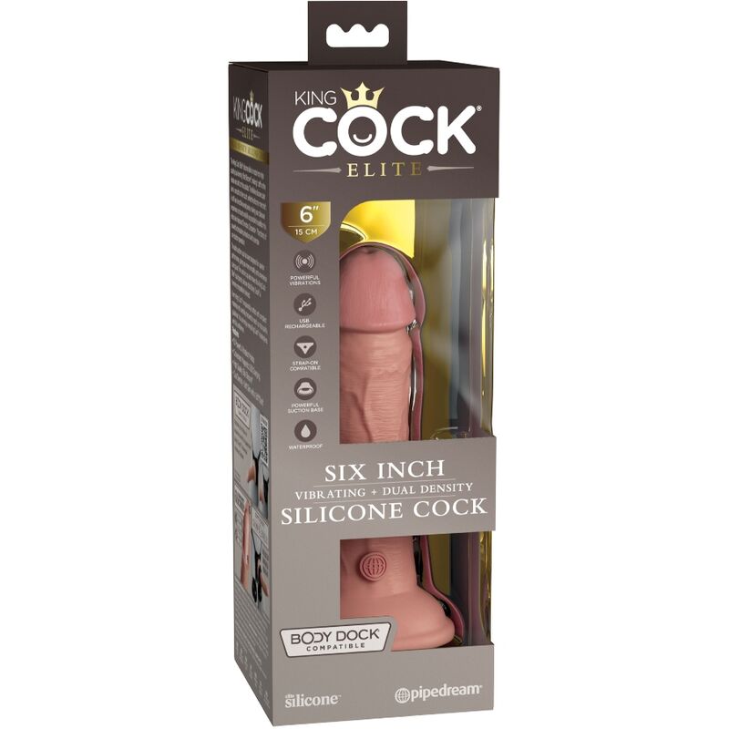 KING COCK - VIBRADOR DE SILICONA REALISTA ELITE 15,2 CM