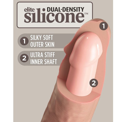 KING COCK - DILDO VIBRADOR REALISTA ELITE Y CONTROL REMOTO DE SILICONA 17.8 CM