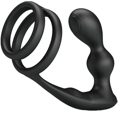 PRETTY LOVE - ANILLO PARA PENE MARSHALL CON PLUG ANAL VIBRADOR CON CONTROL REMOTO