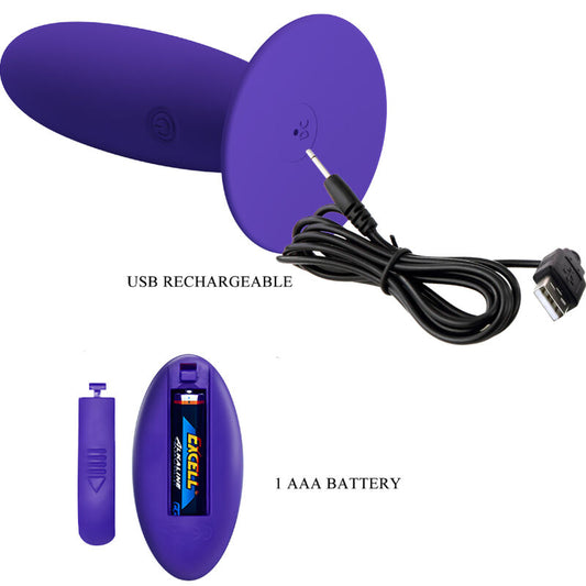 PRETTY LOVE - VIBRADOR ANAL JUVENIL CONTROL REMOTO VIOLETA