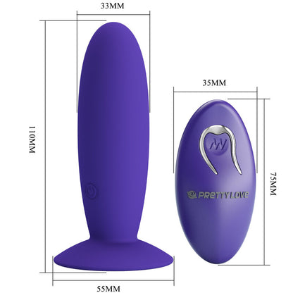 PRETTY LOVE - YOUTH ANAL PLUG VIBRATOR REMOTE CONTROL VIOLET