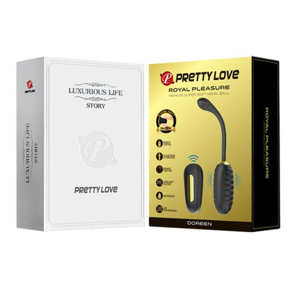 PRETTY LOVE - DOREEN LUXURY RECHARGEABLE BLACK EGG VIBRATOR REMOTE CONTROL
