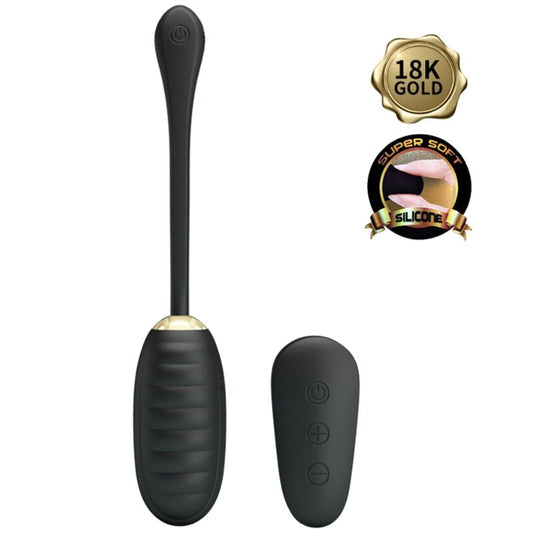 PRETTY LOVE - DOREEN LUXURY RECHARGEABLE BLACK EGG VIBRATOR REMOTE CONTROL