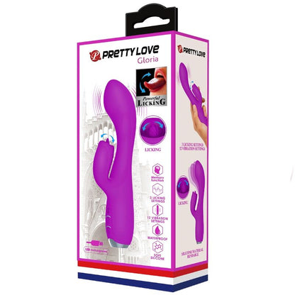 PRETTY LOVE - GLORIA RECHARGEABLE RABBIT VIBRATOR - PURPLE WATERPROOF