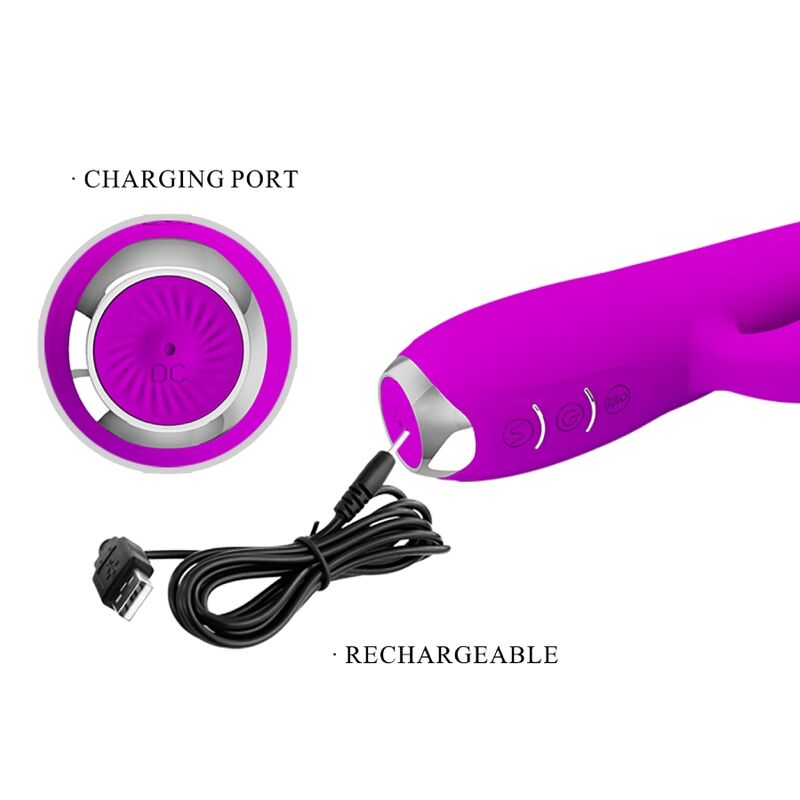 PRETTY LOVE - GLORIA RECHARGEABLE RABBIT VIBRATOR - PURPLE WATERPROOF