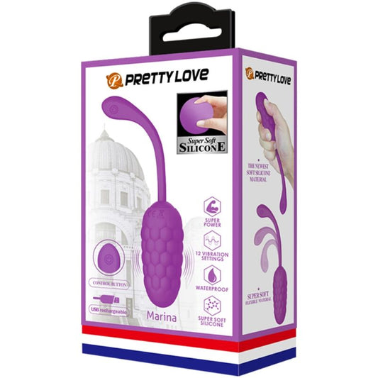 PRETTY LOVE - VIBRATING EGG WITH NAVY TEXTURE, RECHARGEABLE PURPLE