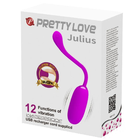 PRETTY LOVE - JULIUS PURPLE WATERPROOF RECHARGEABLE VIBRATING EGG