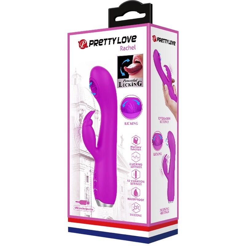 PRETTY LOVE - RACHEL RECHARGEABLE VIBRATOR WITH STIMULATING WAVES PURPLE