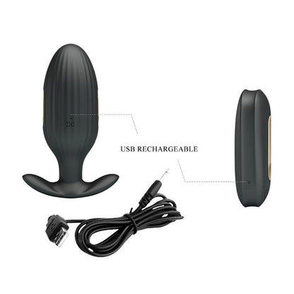 PRETTY LOVE - RECHARGEABLE ANAL KELLY PLUG VIBRATOR BLACK