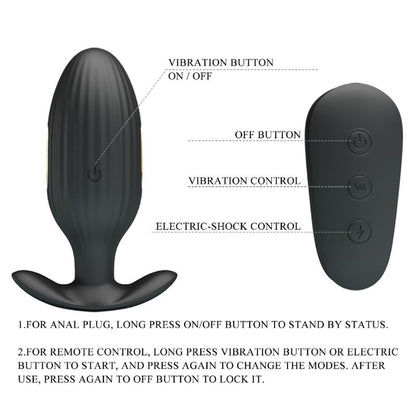 PRETTY LOVE - RECHARGEABLE ANAL KELLY PLUG VIBRATOR BLACK