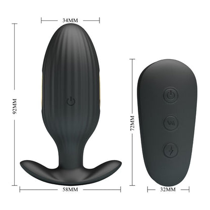 PRETTY LOVE - RECHARGEABLE ANAL KELLY PLUG VIBRATOR BLACK
