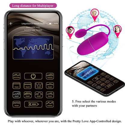 PRETTY LOVE - PURPLE APP-CONTROLLED NYMPH VIBRATING EGG