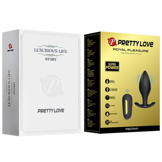 PRETTY LOVE - RECHARGEABLE REGINA ANAL PLUG VIBRATOR BLACK