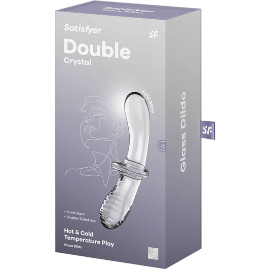 SATISFYER - DILDO DE DOBLE CRISTAL TRANSPARENTE