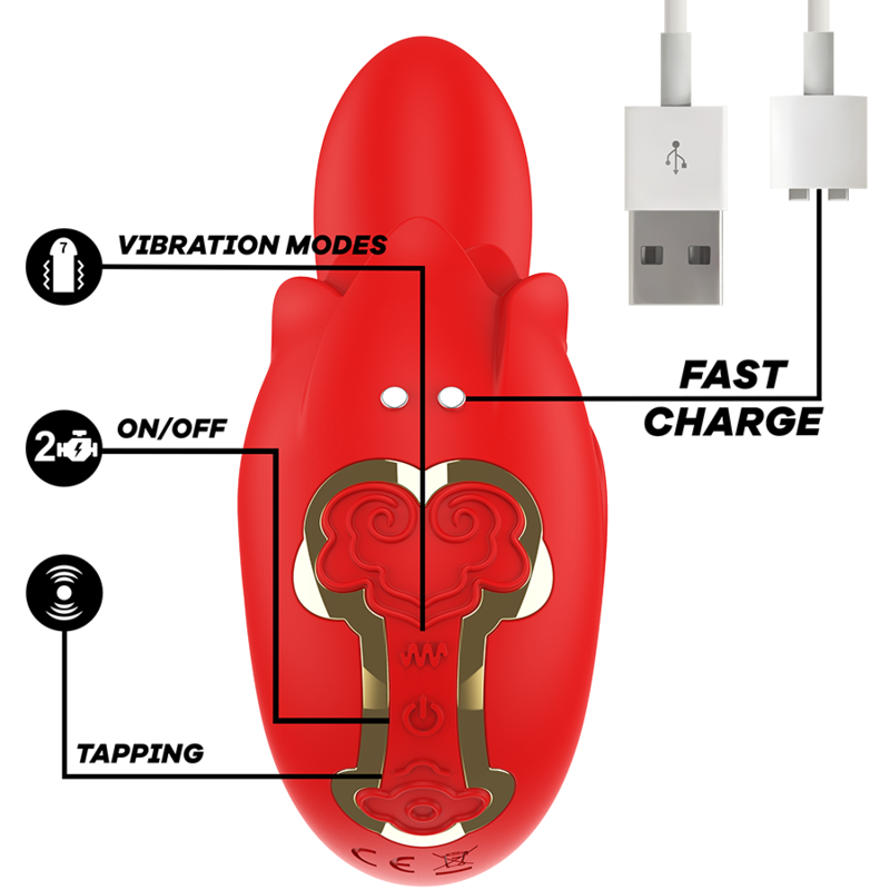 MIA - ESTIMULADOR VIBRADOR SELENA + TOQUES ROJOS
