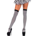 Leg Avenue - Black/White Striped Thigh High Stockings
