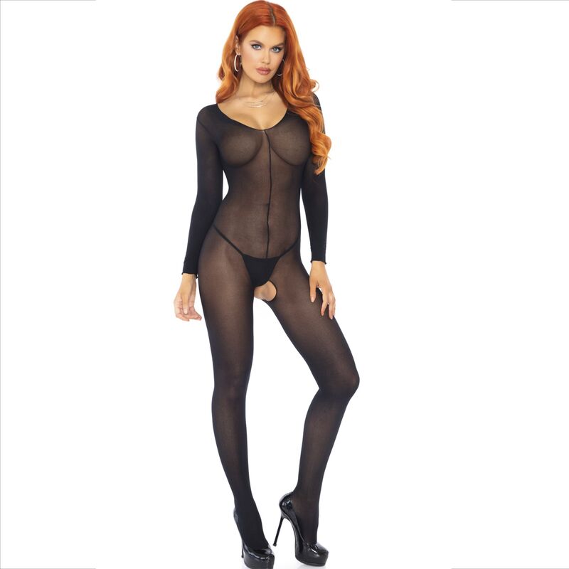 LEG AVENUE - LONG SLEEVE BODYSTOCKING BLACK