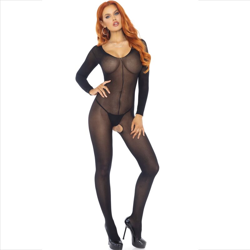 LEG AVENUE - LONG SLEEVE BODYSTOCKING BLACK