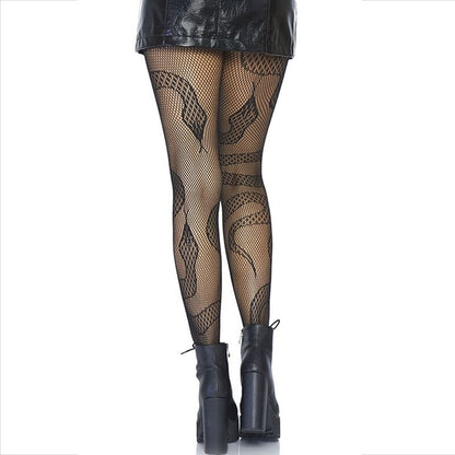 LEG AVENUE - CALCETINES DE SERPIENTES DE RED NEGRA