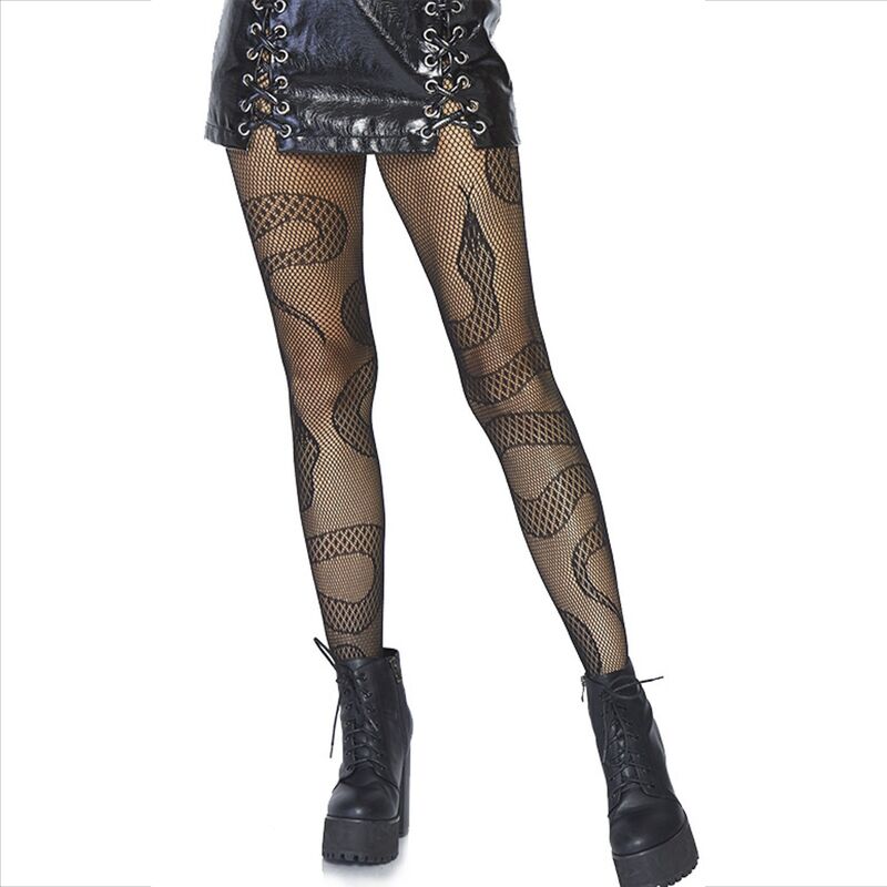 LEG AVENUE - CALCETINES DE SERPIENTES DE RED NEGRA