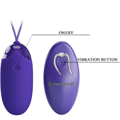 PRETTY LOVE - BERGER YOUTH VIBRATING EGG WITH REMOTE CONTROL VIOLET