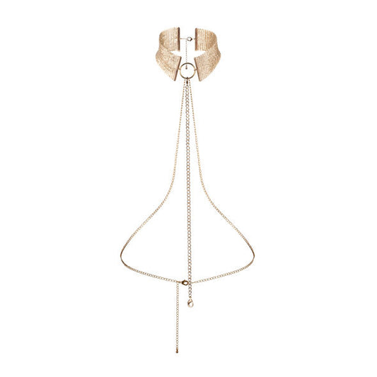 JOYERÍA - COLLAR DE METAL DORADO CON DISEÑO METÁLICO