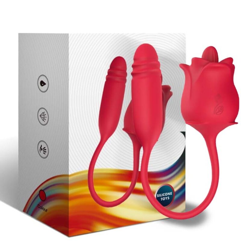 ARMONY - 3 EM 1 ROSA, ESTIMULADOR, SUCÇÃO E SUBIDA E DESCIDA COM CAUDA VERMELHA