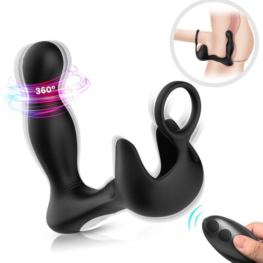 ARMONY - ANAL SURROUND VIBRATOR AND TESTICLE STIMULATOR AND RING REMOTE CONTROL BLACK