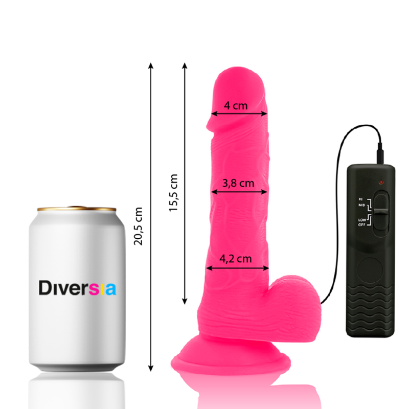 DIVERSIA - FLEXIBLE VIBRATOR DIVERSIA PINK 20.5 CM -O- 4.2 CM