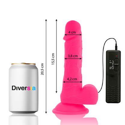 DIVERSIA - FLEXIBLE VIBRATOR DIVERSIA PINK 20.5 CM -O- 4.2 CM