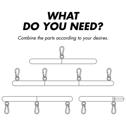 FETISH SUBMISSIVE BONDAGE - 4-PIECE ADJUSTABLE SPREADING BAR