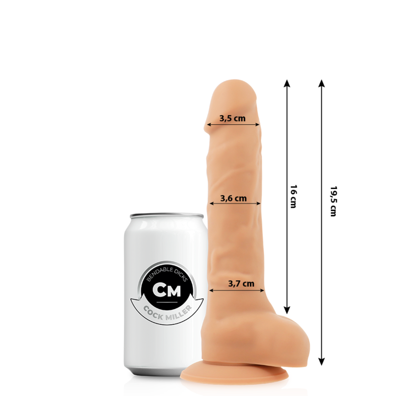 COCK MILLER - DILDO REALISTA DE SILICONE DENSIDADE ARTICULÁVEL CARNE 19,5 CM