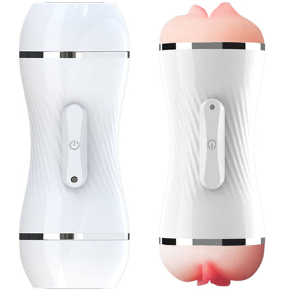ARMONY - MASTURBADOR DOBLE VIBRADOR VAGINA Y BOCA BLANCO