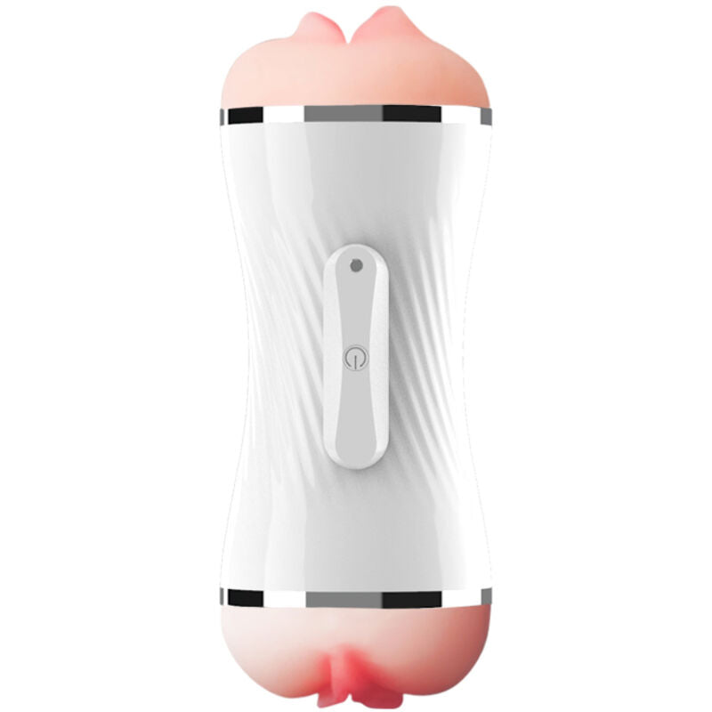 ARMONY - MASTURBADOR DOBLE VIBRADOR VAGINA Y BOCA BLANCO