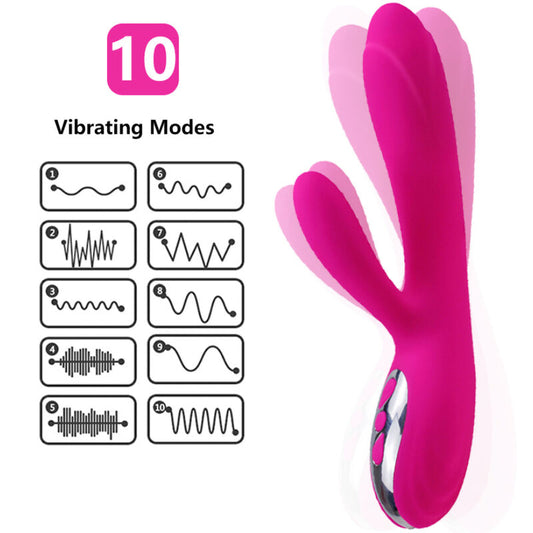 ARMONY - VIBRADOR Y ESTIMULADOR FLEXIBLE CON EFECTO CALOR FUCSIA