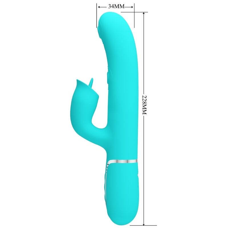 BEAUTIFUL LOVE - RABBIT VIBRATOR WITH AQUA GREEN LICK