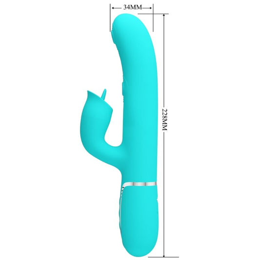 BEAUTIFUL LOVE - RABBIT VIBRATOR WITH AQUA GREEN LICK