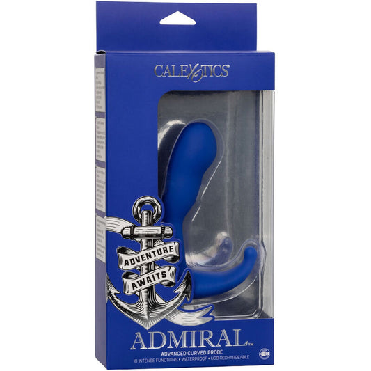 CALEXOTICS - ESTIMULADOR ANAL CURVO Y VIBRADOR AZUL ADMIRAL